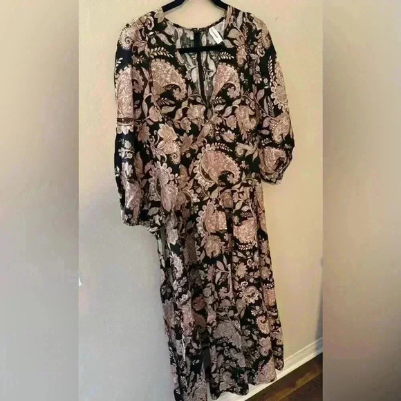 ANTHROPOLOGIE KIVARI V-Neck Puff-Sleeve Linen Dress - Picture 12 of 16